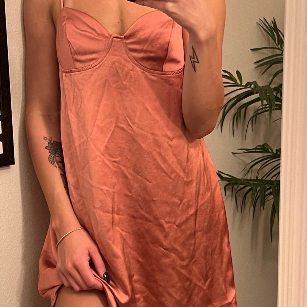 Silky rose gold dress